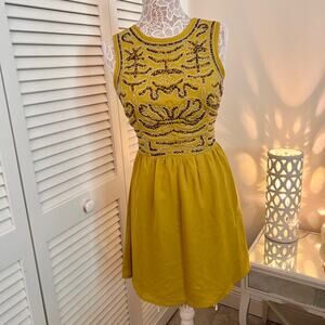 Bar III Venice Beaded Olive Top Dress